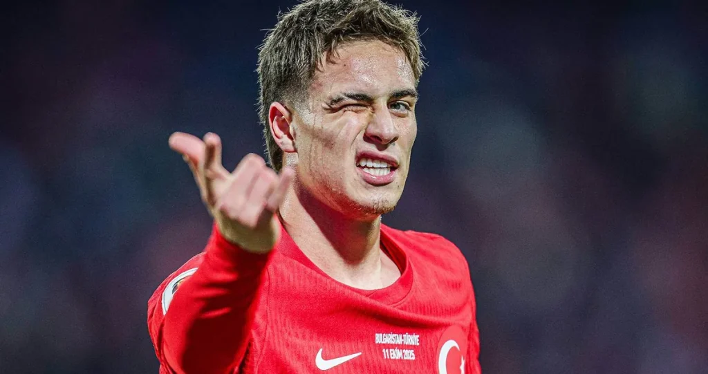 Kenan Yıldız Türkiye Milli Takım forması ile gol sevinci yaşıyor